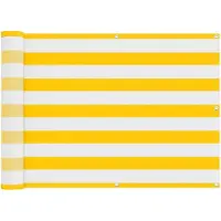 vidaXL Balkonscherm 75 x 200 cm Oxford Stof Rechthoekig Geel en Wit
