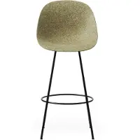 Normann Copenhagen Barstoel Mat Bar Chair 75 cm Black Steel Seaweed