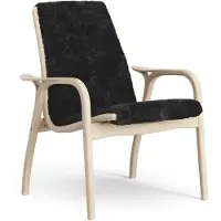 Swedese Laminett Fauteuil Eik wit gepigmenteerd / schapenvacht Black (zwart)