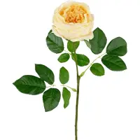 Easyplants | Kunsttuinroos Anniken Real Touch geel 72cm | Zijde | Nepbloemen | geel | Onderhoudsvrij | Kant-en-klaar