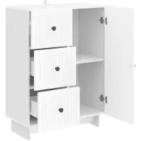 vidaXL Dressoir met lade Hoogglans Wit 66 x 34,5 x 90 cm Bewerkt hout