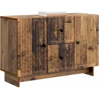 vidaXL Dressoir met lade Oud hout 89 x 34,5 x 60 cm Bewerkt hout