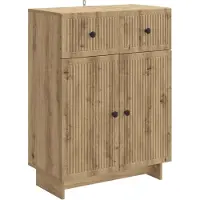 vidaXL Dressoir Artisanaal eiken 66 x 34,5 x 90 cm Bewerkt hout