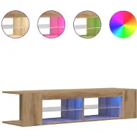 vidaXL Tv-meubel met LED 135x39x30 cm bewerkt hout artisanaal eiken