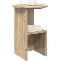 vidaXL Bijzettafel Sonoma Eiken Ø 39,5 x 55 cm Bewerkt hout