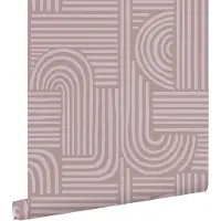 ESTAhome behang grafisch 3D motief licht mauve paars - 50 x 900 cm - 131488