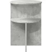 vidaXL Bijzettafel met opslag Betongrijs Ø 39,5 x 55 cm Bewerkt hout