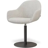 Nolon Niva-Mae Draaibare Tulp Eetkamerstoel Beige Gemêleerd - Mat Zwart Onderstel - Stoffen - Scandinavisch