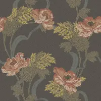 Duro Vliesbehang 521-03 - Gammalsvenska klassiker - Bloemen Zwart - 53cm x 10.05m