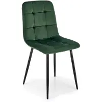 Halmar - Eetkamerstoel - Velvet - Donkergroen - Zwart Staal