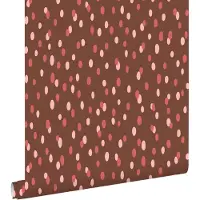 ESTAhome behang stippen bruin en rood - 50 x 900 cm - 131873