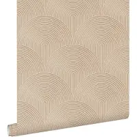 ESTAhome behang 3D-motief donker beige - 50 x 900 cm - 131102