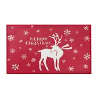 Happiq Kerst Deurmat - Voor Indoor & Outdoor - Anti-Slip, Dirt Trapper Welkom Mat - 50x80 cm, Klein Tapijt - Rood-50 cm x 80 cm
