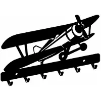 Gamet - Kapstok - Zwart Structuur - Wandmontage - Vliegtuigontwerp