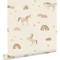 ESTAhome behang unicorns beige en terracotta - 50 x 900 cm - 131460