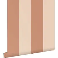 ESTAhome behang strepen beige en terracotta - 50 x 900 cm - 131968
