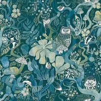 Boråstapeter Vliesbehang 8149 - Fairyland - Botanisch Turquoise - 53cm x 10.05m