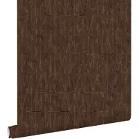 ESTAhome behang grafische lijnen donkerbruin - 50 x 900 cm - 131413