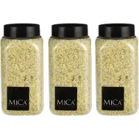 Mica Decorations decoratie stenen/granulaat - 3x - 650ml - geel - hobby steentjes