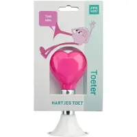 Pexkids Fietstoeter recht Hartjes - Wit met roze bol