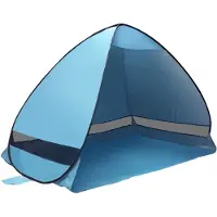 Happiq Strandonderdak - Voor Gezinnen & Strandkamperen - Pop-up Zonnescherm met UV50+ Bescherming - Inclusief Draagtas