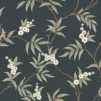 Boråstapeter Vliesbehang 7765 - Adorn - Botanisch Zwart - 53cm x 10.05m