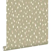 ESTAhome behang stippen vergrijsd groen - 50 x 900 cm - 131877