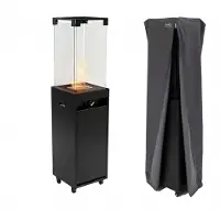 Planika Faro gas terrasverwarmer met beschermhoes - Zwart
