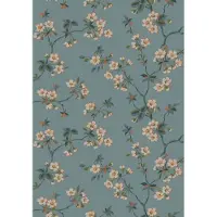 Boråstapeter Vliesbehang 4175 - Alla Tiders Hus - Botanisch Blauw - 53cm x 10.05m