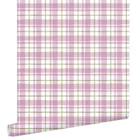 ESTAhome behang ruitjes paars en groen - 50 x 900 cm - 131948