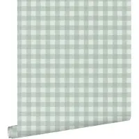 ESTAhome behang geblokt motief groen - 50 x 900 cm - 131301