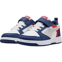 Puma Rebound V6 sneakers blauw/lichtgrijs Jongens/Meisjes Imitatieleer - maat 35