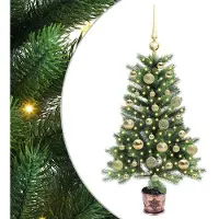 vidaXL Kerstboom met 150 LED met standaard Groen 90 cm PE