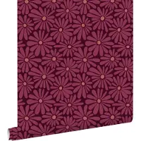 ESTAhome behang madeliefjes donker paars - 50 x 900 cm - 131866