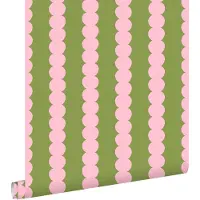 ESTAhome behang grafische print roze en groen - 0.53 x 10.05 m - 131749