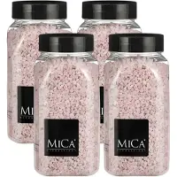 Mica Decorations decoratie stenen/granulaat - 4x - 650ml - roze - hobby steentjes
