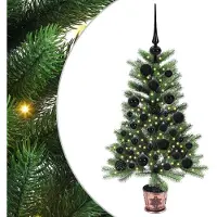 vidaXL Kerstboom met 150 LED met standaard Groen 90 cm PE