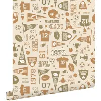 ESTAhome behang sportthema beige, rood en blauw - 50 x 900 cm - 131944