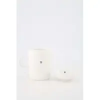 Zusss Set Van Een Theemok Met Dipschaaltje Hartje - Verjaardag - Cadeau Dames Keramiek White / Black