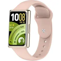 Strap-it Siliconen 'Sport' bandje geschikt voor Huawei Band 11 / Huawei Band 11 Pro (Zachtroze)