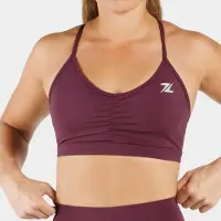 ZEUZ Dames Sport BH – Ruched Design – Fitness & Yoga - Paars - S