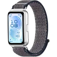 Strap-it Nylon band geschikt voor Huawei Band 11 / Huawei Band 11 Pro (Donkerblauw)