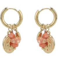 Yehwang Oorbellen Kayla - Goud - Zalm - Munt - Stainless Steel