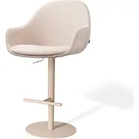 Nolon Niva-Mae Draaibare Tulp Barkruk Beige - Verstelbaar - Beige Onderstel - Modern - Stoffen - Comfortabel
