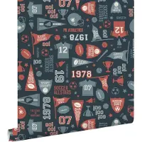 ESTAhome behang sportthema blauw en rood - 50 x 900 cm - 131945