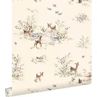 ESTAhome behang hertjes beige - 50 x 900 cm - 131431