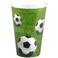 Papstar Wegwerpbeker Voetbal - karton - FSC-gecertificeerd - inhoud 0,2 l - Ø 70 x H 97 mm - 140 st. (alleen voor niet-alcoholische dranken)