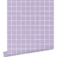 ESTAhome behang geblokt motief lila paars - 50 x 900 cm - 131271