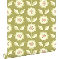 ESTAhome behang bloemen groen - 50 x 900 cm - 131864