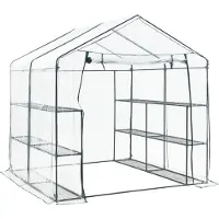 En.casa Tuinkas Grünau met 12 planken 200x200x220 cm transparant